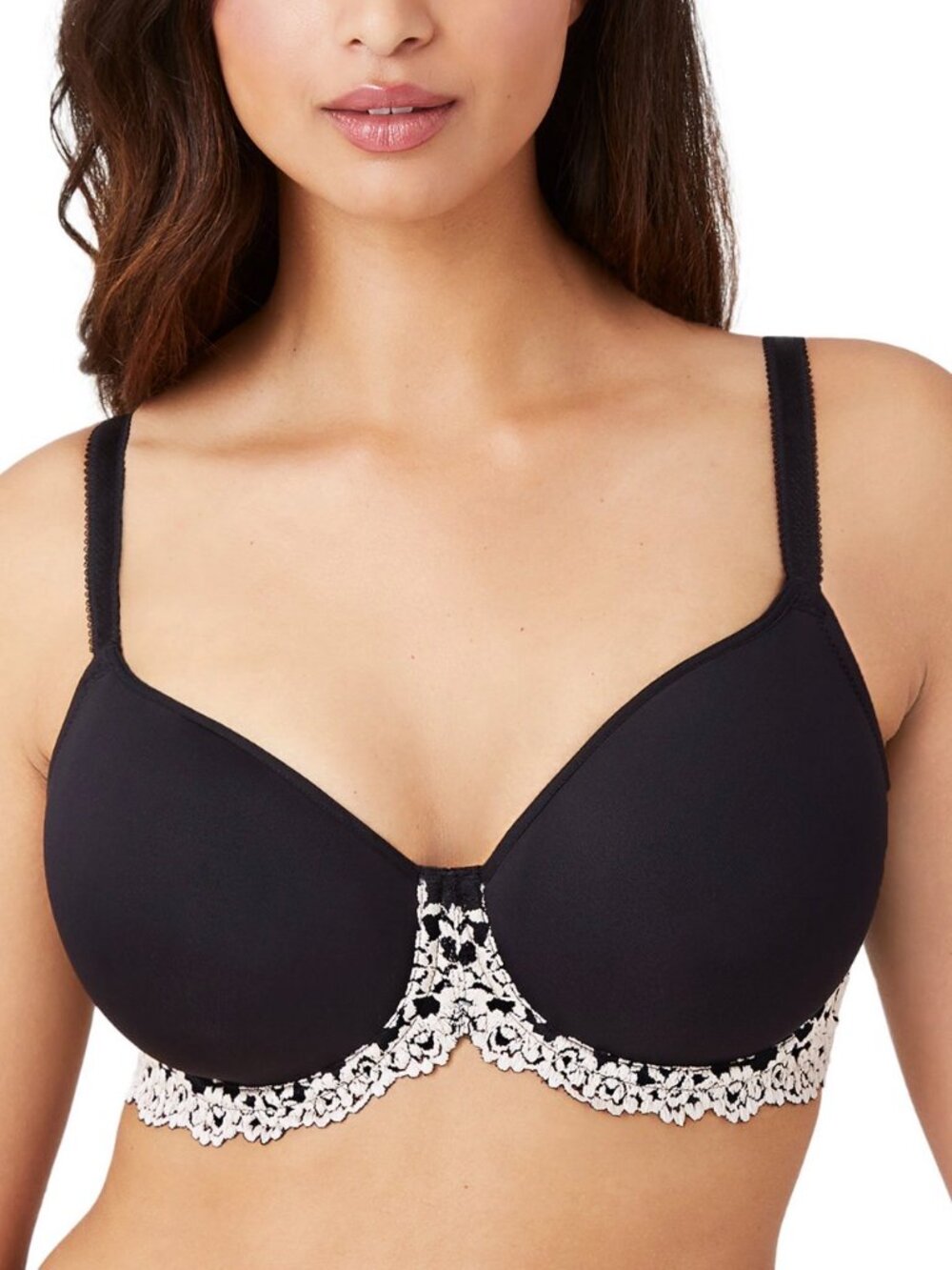 Wacoal 853191 Womens Embrace Lace Contour Bra Black & White Size 38B